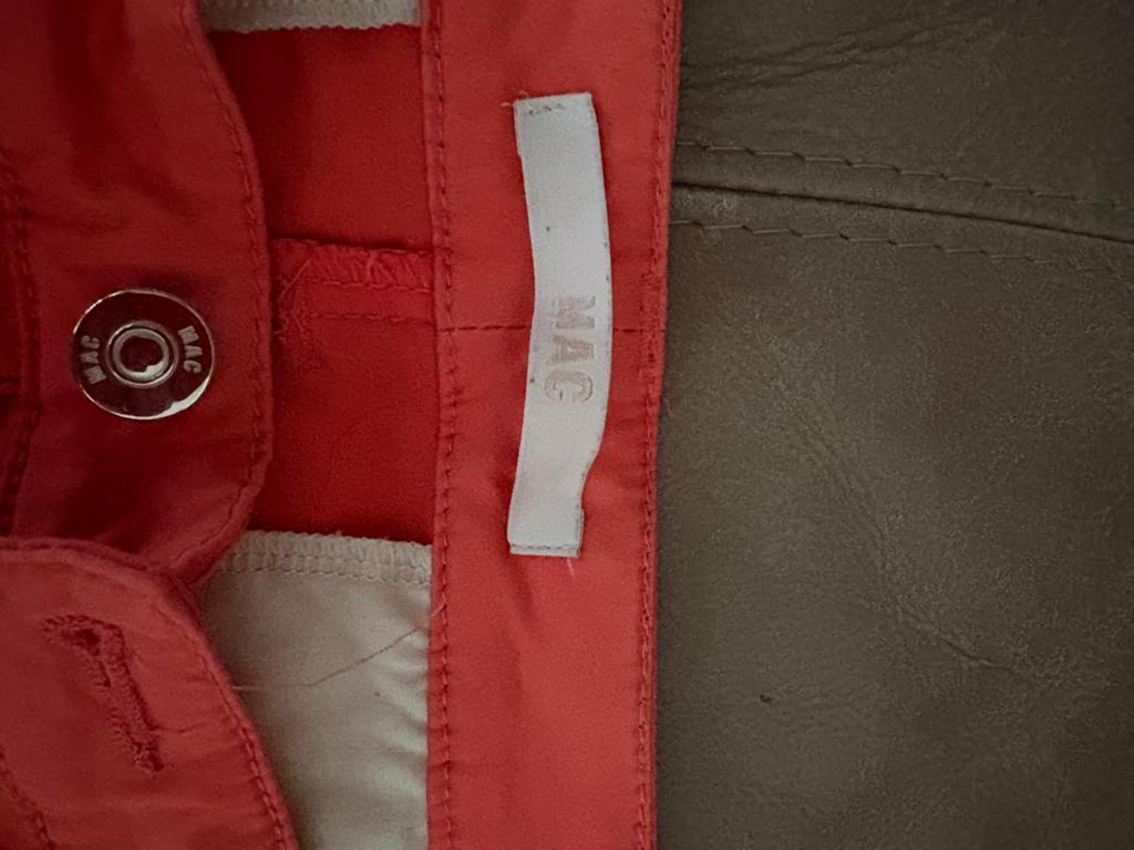 MAC broek in koraalrood - Maat xl / 42/44, Kleding | Dames, Broeken en Pantalons, Maat 38/40 (M), Overige kleuren, Ophalen of Verzenden