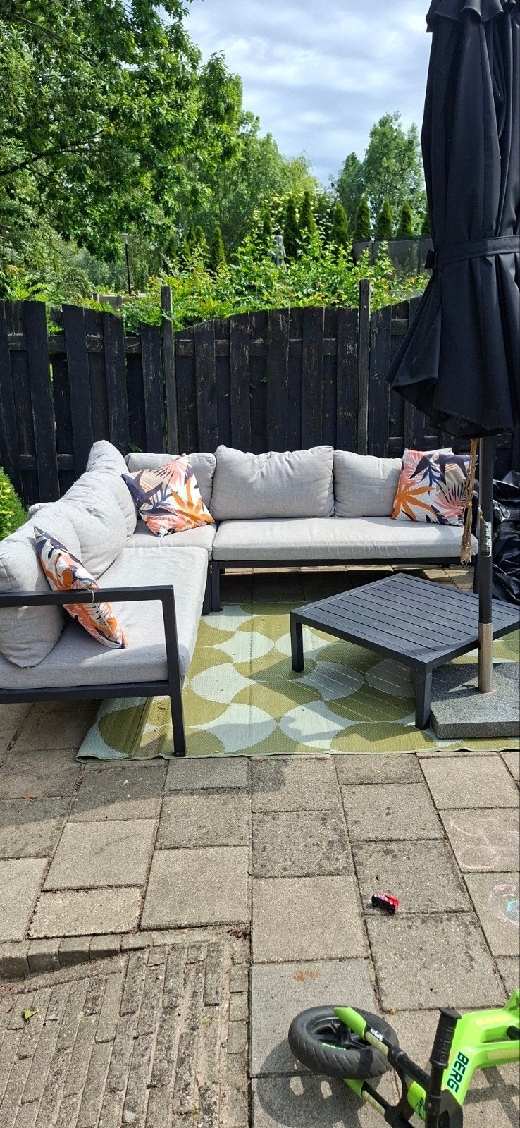Loungeset 250x250, perfect frame, wasbare hoezen, Tuin en Terras, Ophalen, 4 zitplaatsen, Gebruikt, Aluminium