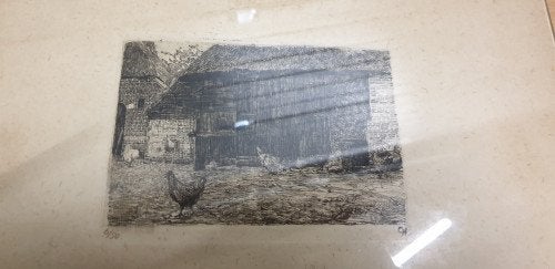 -	Prent tekening kippen 6/50, Ophalen of Verzenden, 'T Olde Gre-j, Info@toldegrej.nl, Endepoelstraat 20f Didam