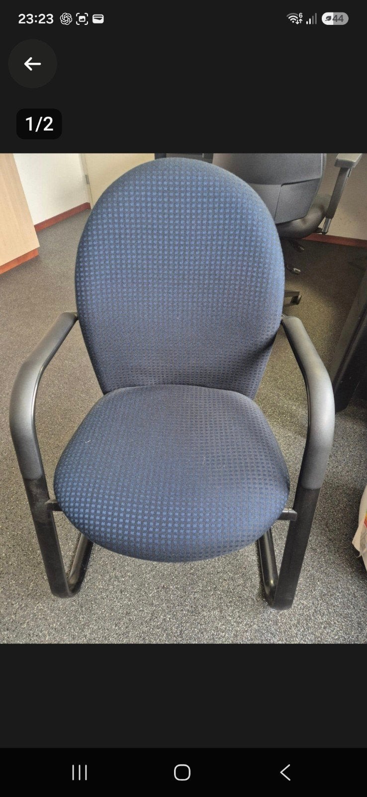 4x GRATIS stoelen izgs bureaustoelen, Ophalen, Gebruikt, Blauw, Vier