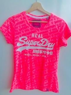 Signaalroze t-shirt van Superdry , Super Dry mt. 158, Superdry, Meisje, Ophalen of Verzenden, Zo goed als nieuw