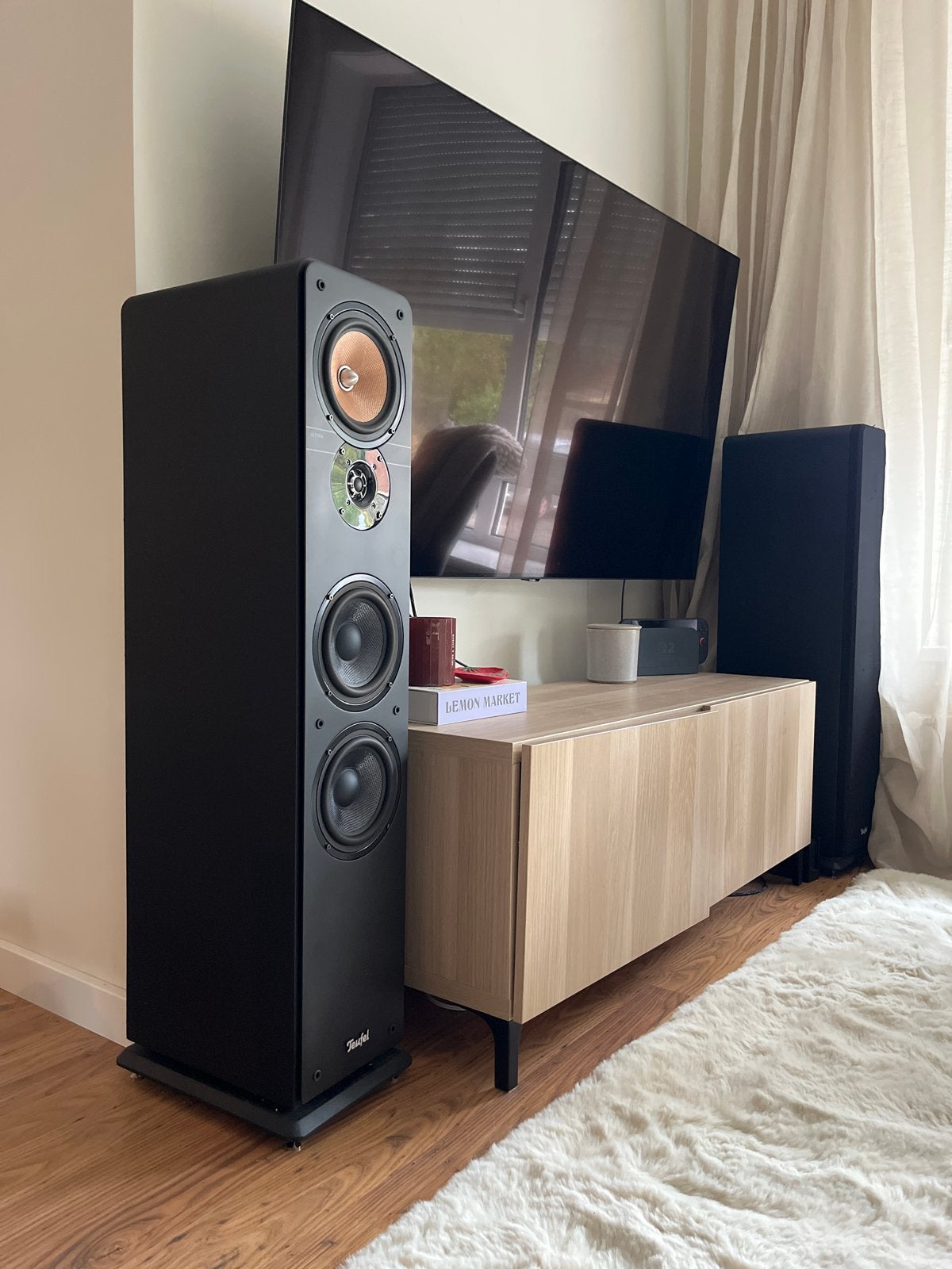 Teufel Ultima 40 speakerset met Denon AVR-X1700H DAB, Vloerstaande luidspreker, Zo goed als nieuw, Geschikt voor surround/home cinema