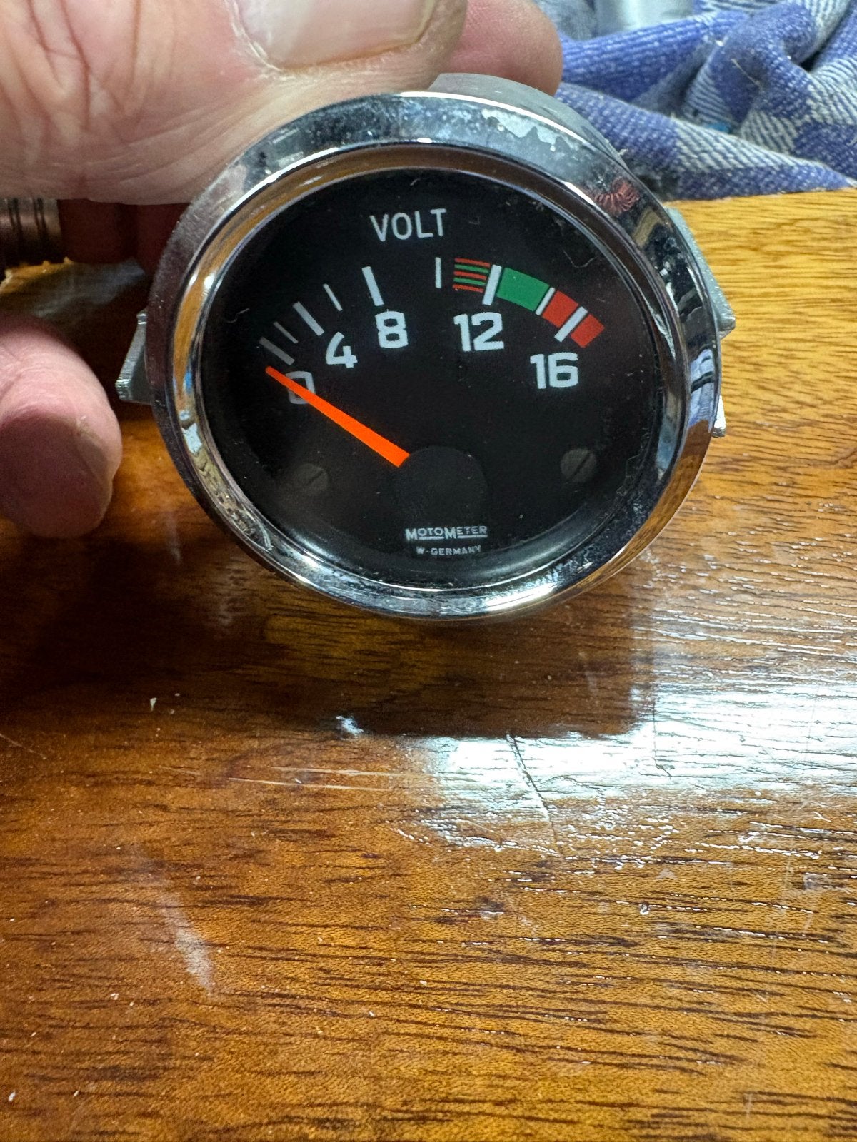 Motometer Voltmeter 12V - Vintage Auto Onderdeel, Ophalen of Verzenden, Gebruikt, Oldtimer onderdelen