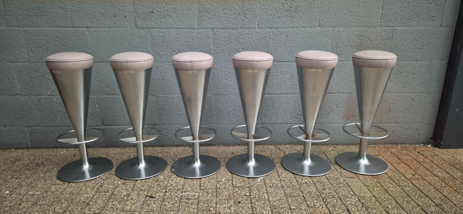 Johanson design barkruk 6x, Ophalen, Gebruikt, Met voetsteun, Metaal