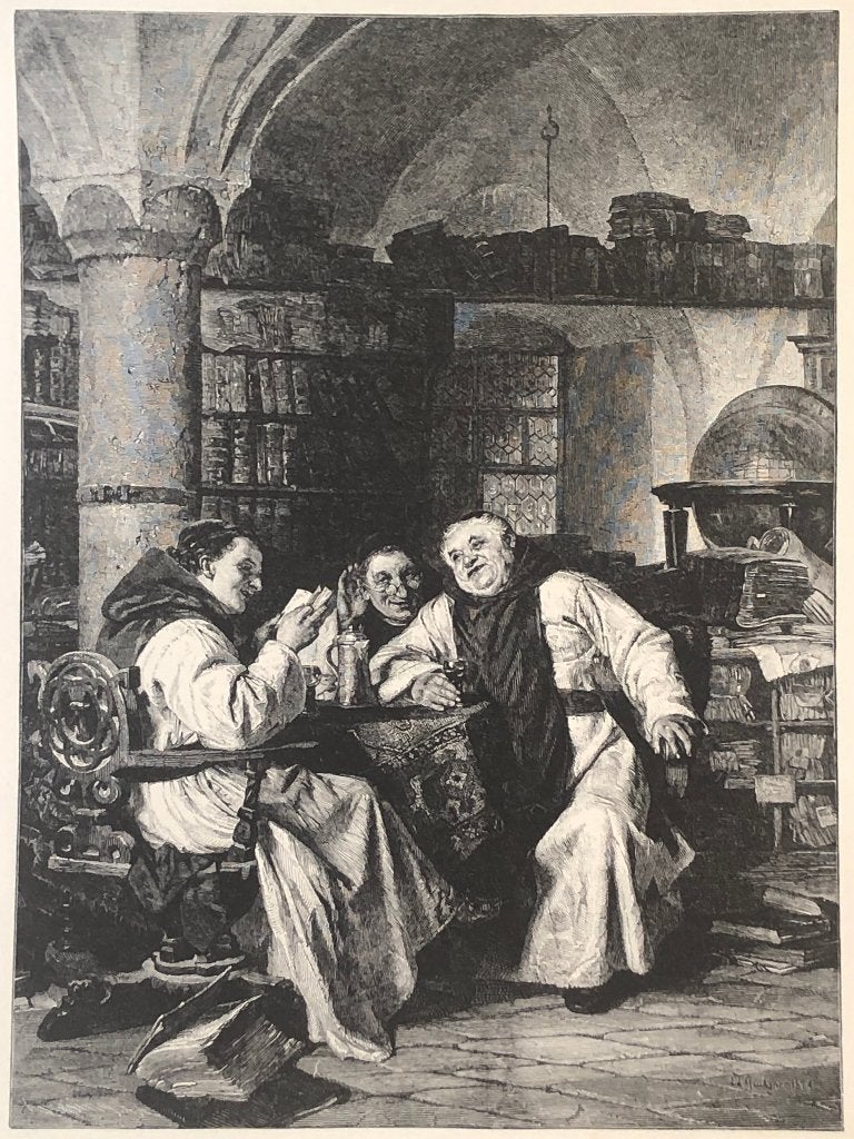 Theodor Knesing (1840-XX) Houtsnede 'De lievelings-autheur', Ophalen of Verzenden