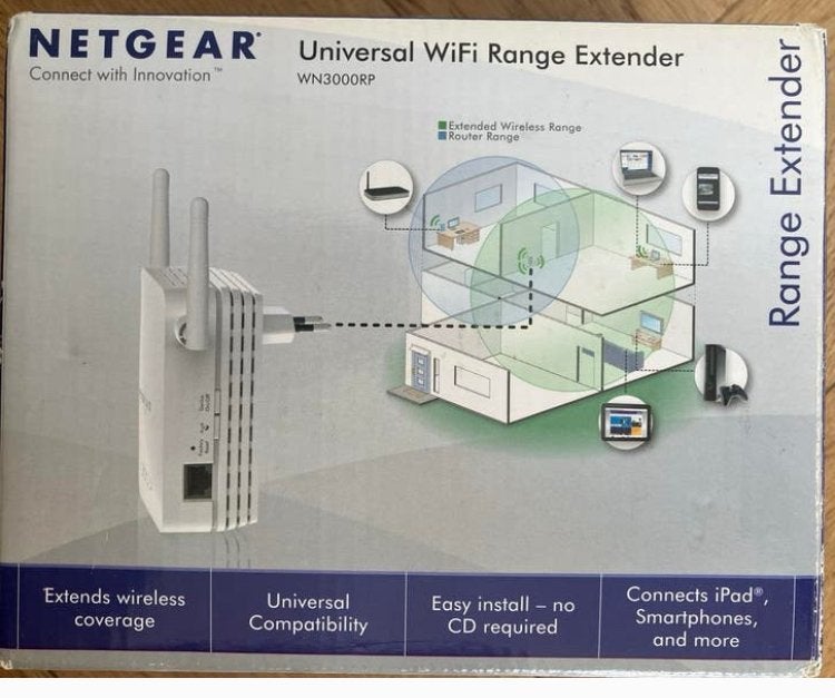 NETGEAR Universal WiFi Range extender WN3000RP easy install, Ophalen of Verzenden, Zo goed als nieuw