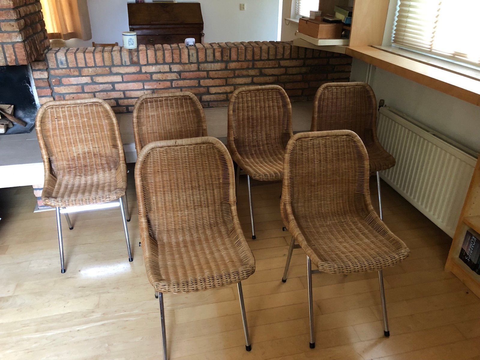 Set van 6 rotan stoelen van Dirk van Sliedregt voor Rohé, Ophalen