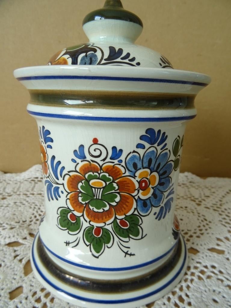 Vintage pot vaas Delft Polychroom Holland Handwerk 15cm 1960