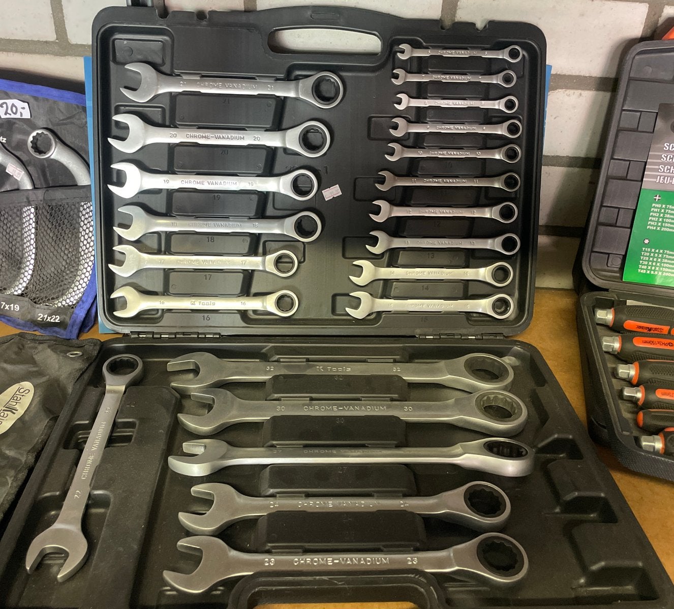 Ratelsleutelset en steeksleutelset - Chrome-Vanadium, Ophalen, Nieuw, Sleutel/ratel, Overige merken