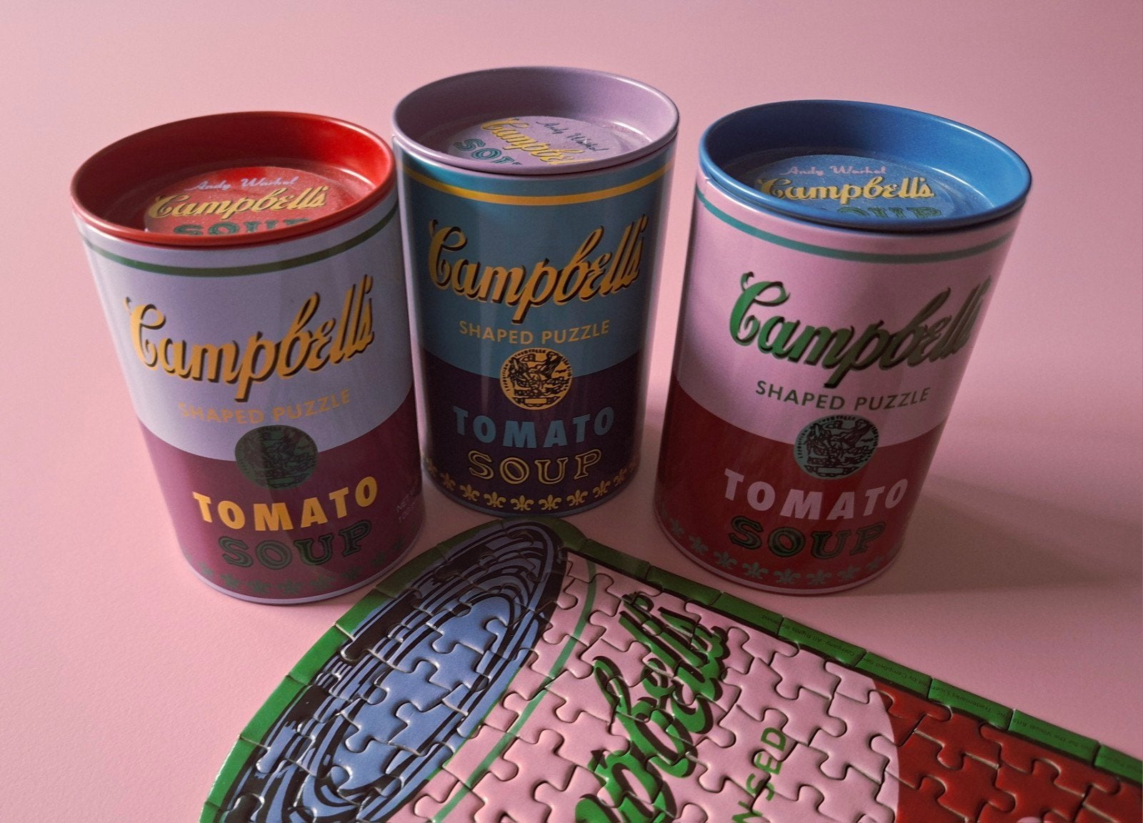 3 Andy Warhol puzzels in Campbells blikje, Ophalen of Verzenden, Object