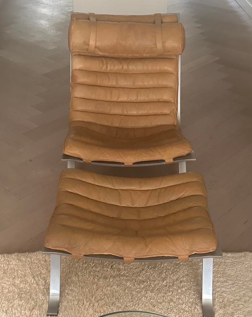 Ari Lounge Chair & Ottoman - Arne Norell, 1966, Ophalen, Overige materialen, Bruin, Zo goed als nieuw