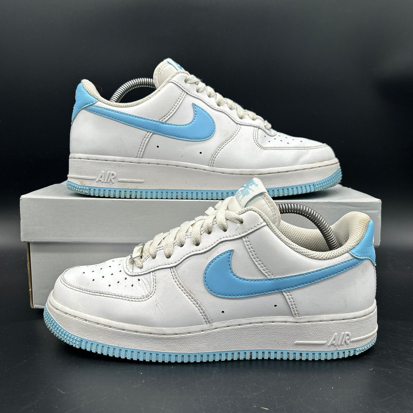 Nike air force 1 wit blauw maat 42, Wit, Ophalen of Verzenden, Sneakers of Gympen, Zo goed als nieuw