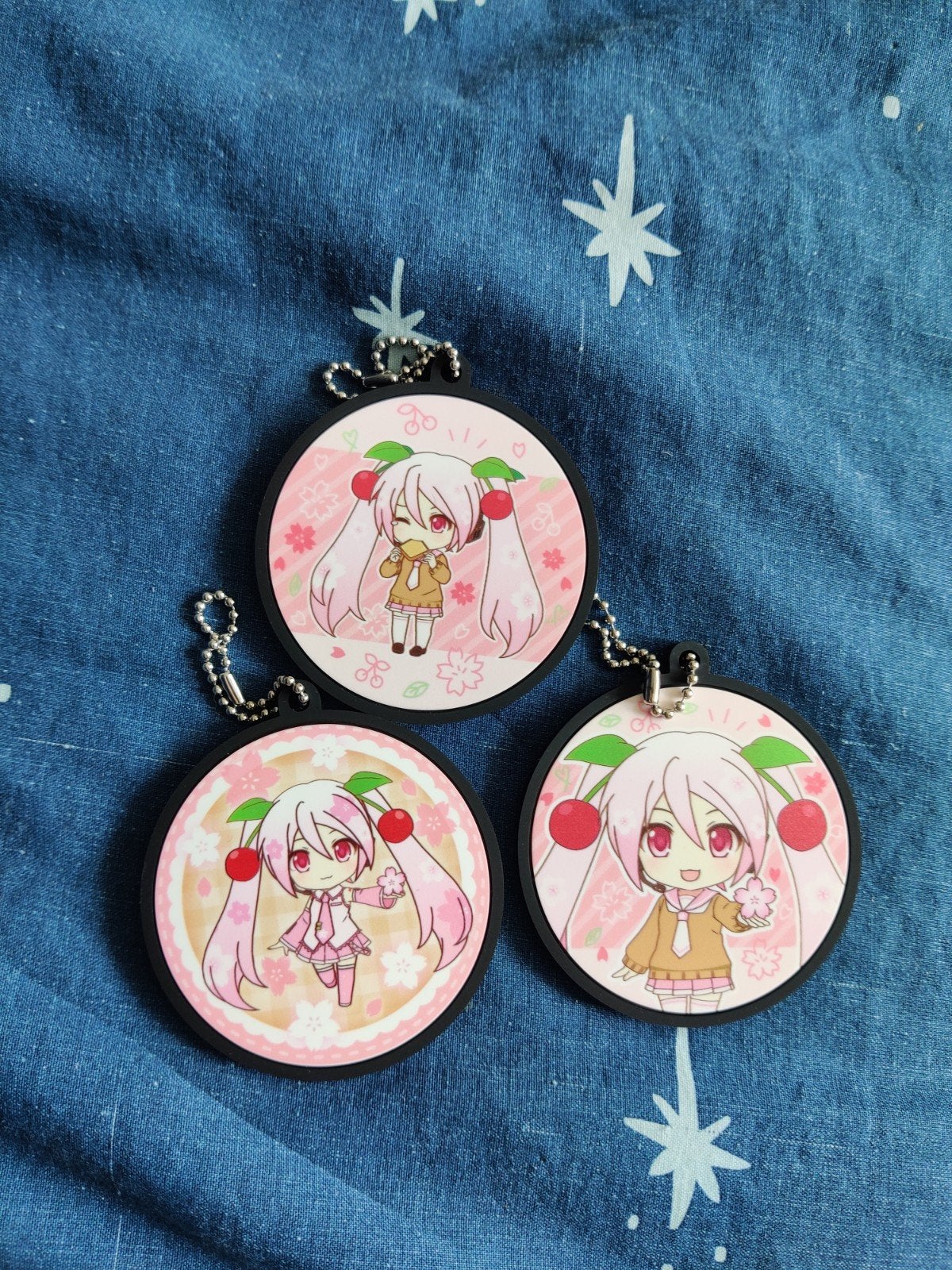 Sakura Miku rubber keychain anime figure, Ophalen of Verzenden, Nieuw