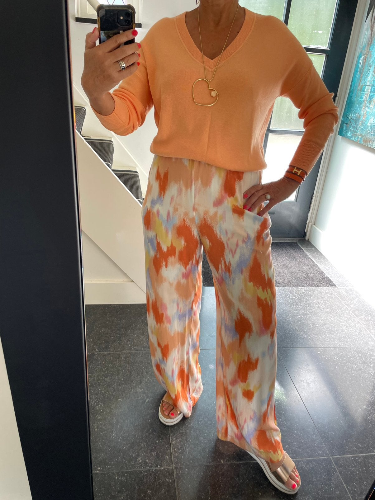 Minus, super leuke (travel) broek, maat M/L, Kleding | Dames, Broeken en Pantalons, Maat 38/40 (M), Minus, Nieuw, Oranje