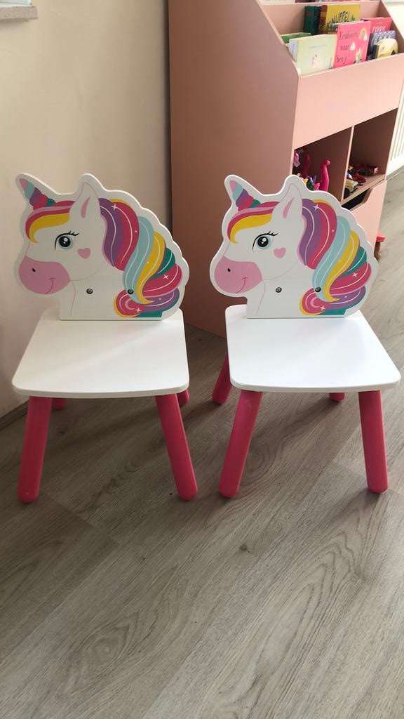 2x houten kinderstoeltjes unicorn Nieuw, Ophalen, Zo goed als nieuw, Stoel(en)