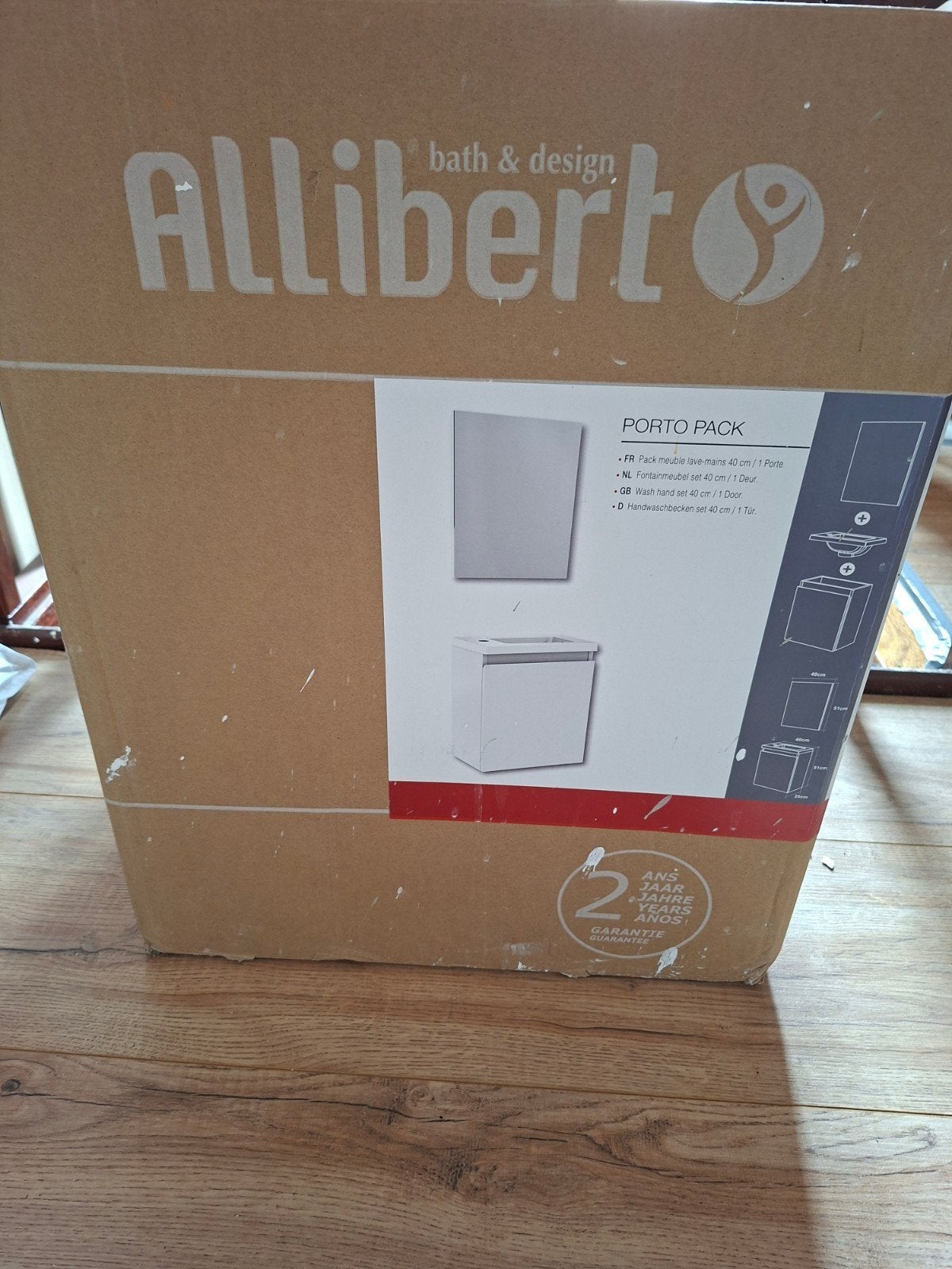 Porto pack allibert fonteinmeubel spiegel, Ophalen, Doos, 100 cm of meer, 60 cm of meer