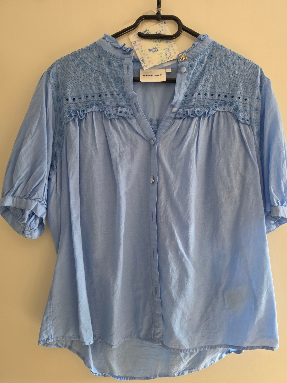 Lichtblauwe blouse fabienne chapot, maat 40, Kleding | Dames, Blouses en Tunieken, Ophalen of Verzenden, Zo goed als nieuw, Maat 38/40 (M)