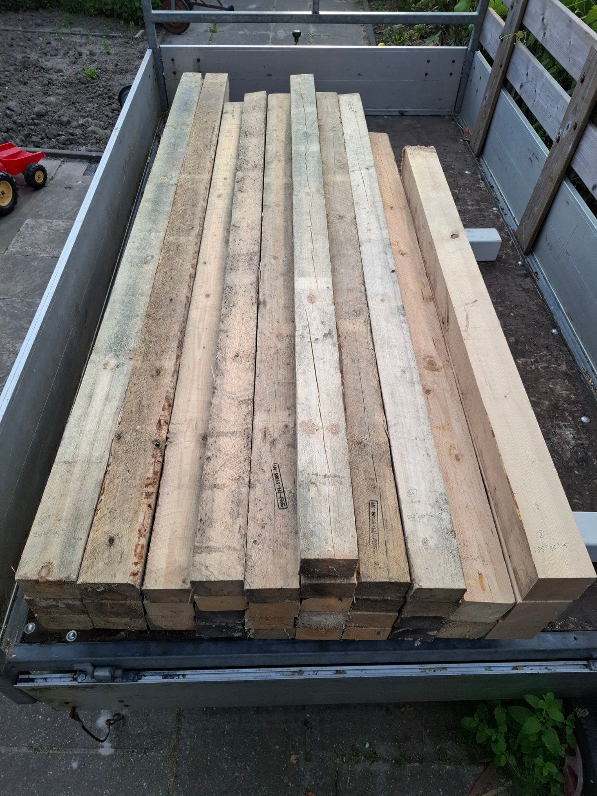 Vuren balken, Doe-het-zelf en Verbouw, Hout en Planken, Ophalen of Verzenden, Balk, Vuren, 50 mm of meer