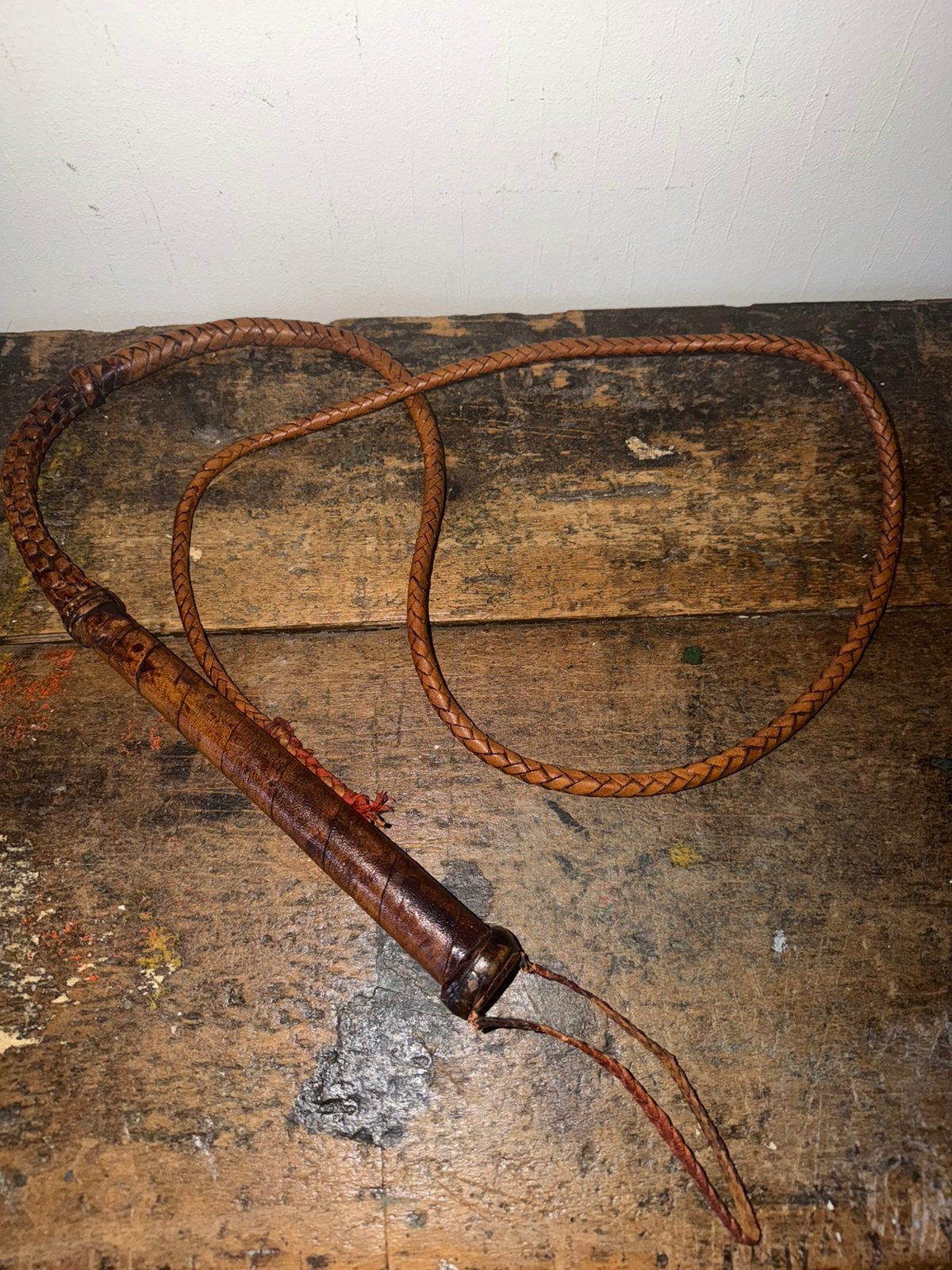 Mooie Vintage leren zweep ongeveer 175 cm lang, Ophalen of Verzenden, Zo goed als nieuw