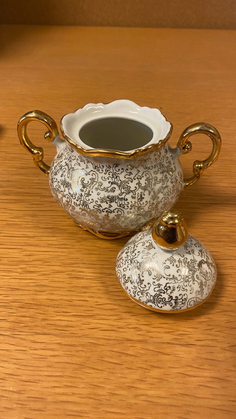 Antieke Mitterteich Bavaria Suikerpotje Goud Decor, Ophalen of Verzenden