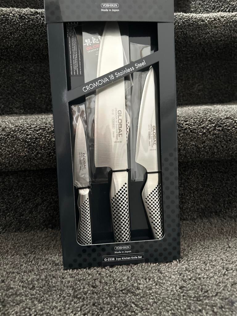 Global G-2338 3-delige Japanse messen set - Nieuw, Huis en Inrichting, Tafels | Eettafels, Nieuw, Minder dan 50 cm, tot twee personen