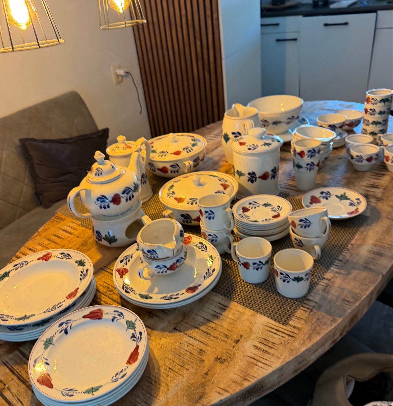 Groot Boerenbont Servies, Ophalen of Verzenden, Zo goed als nieuw, Aardewerk, Boerenbont