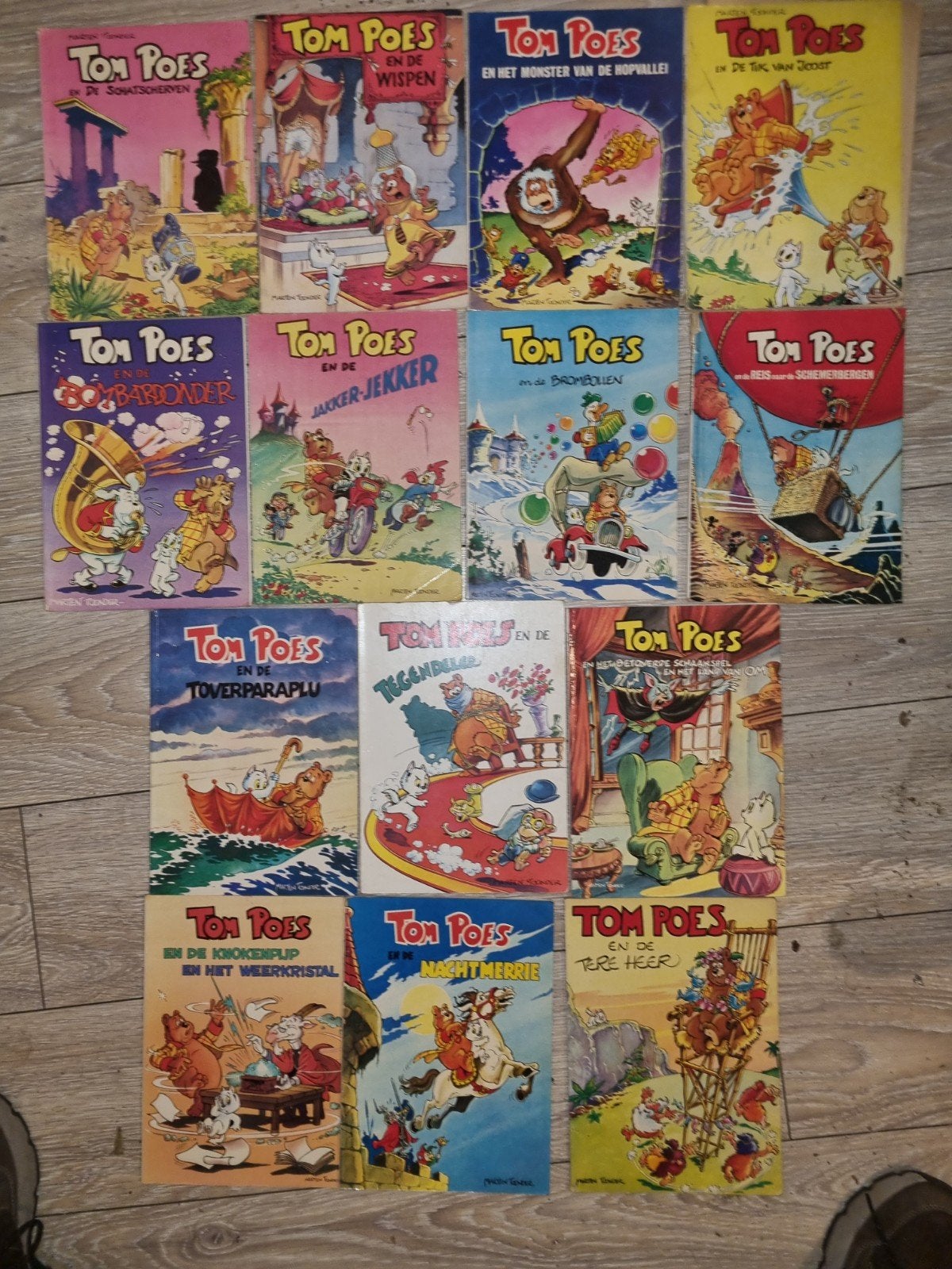Grote collectie Tom Poes stripboeken - 14 delen, Meerdere stripboeken, Ophalen of Verzenden, Gelezen, Marten Toonder