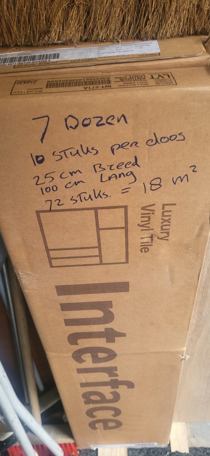 PVC.  stroken laminaat  18.m2, Ophalen, Kunststof, 50 tot 150 cm, Nieuw