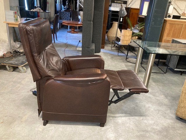 sta op stoel relaxfauteuil top leer bruin, Ophalen, Bruin, Leer, Zo goed als nieuw