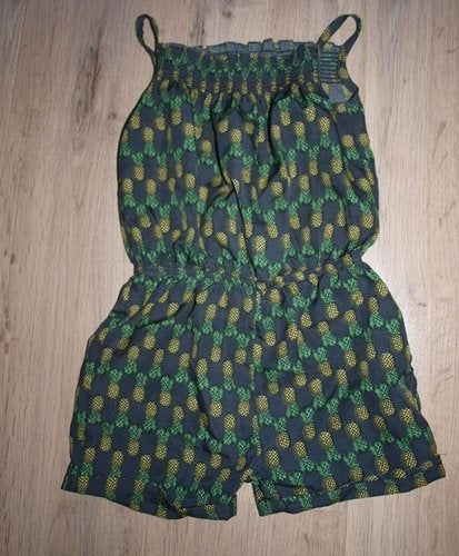 Grijs Jumpsuit - Shortsuit met Ananas Print (92), Kinderen en Baby's, Ophalen of Verzenden, Zo goed als nieuw, Meisje, Setje