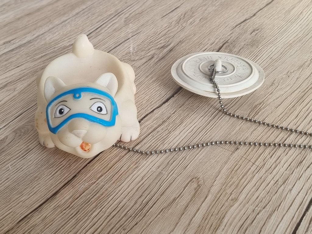 Leuke Vintage Kat Poes Drijvend Zeep Bakje Afvoer Afsluiter, Verzenden, Gebruikt
