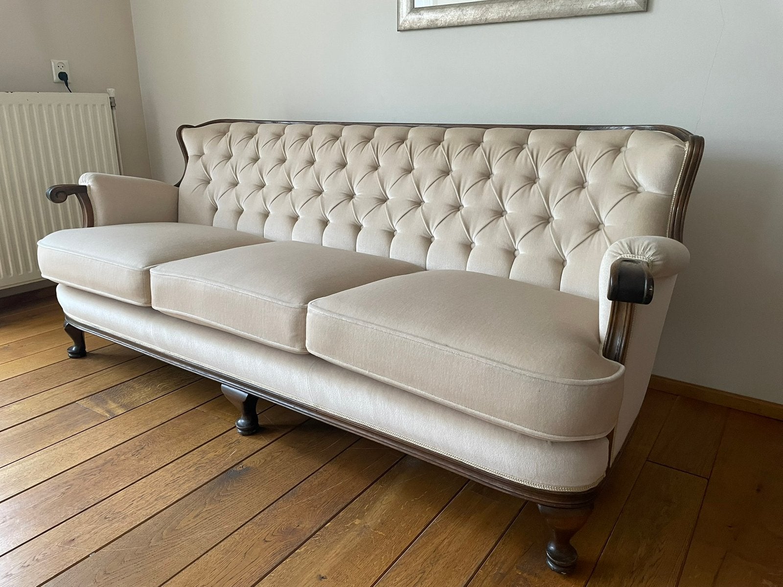 Vintage bank nieuw gestoffeerd kuxe wol mohair barok top, Ophalen