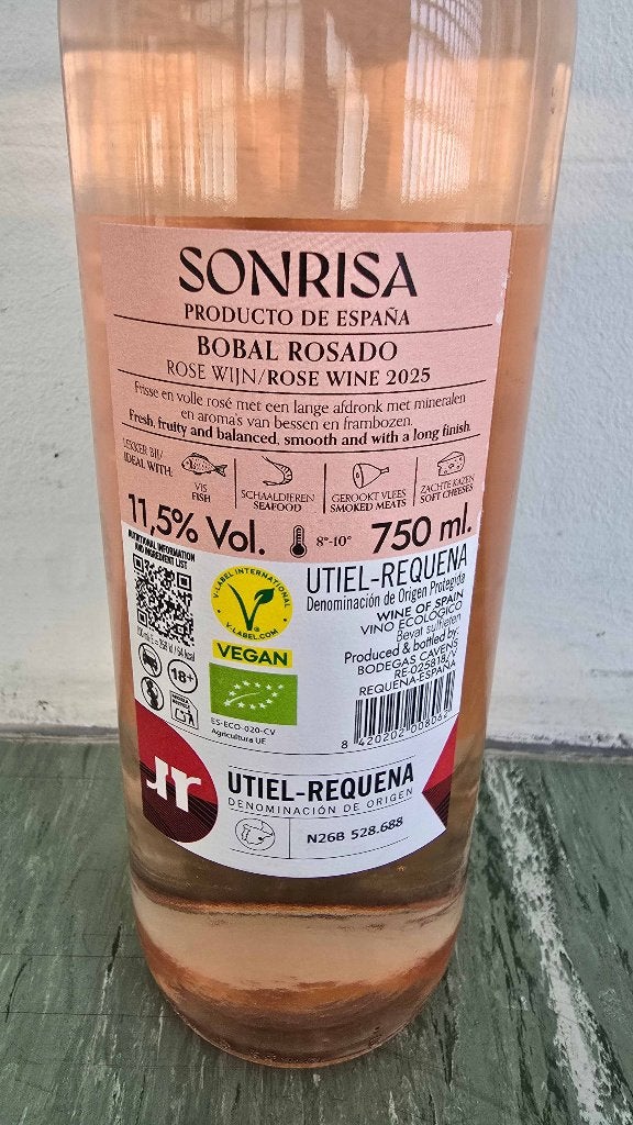 fles Sonrisa Bobal Rosado, Ophalen, Zo goed als nieuw, Overige gebieden, Overige typen