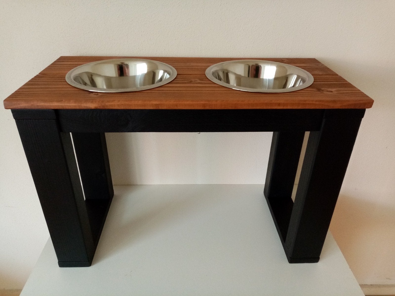 Grote houten Honden voer/water bakhouders, Dieren en Toebehoren, Hondenvoerbakken en Drinkbakken, Nieuw, Ophalen of Verzenden