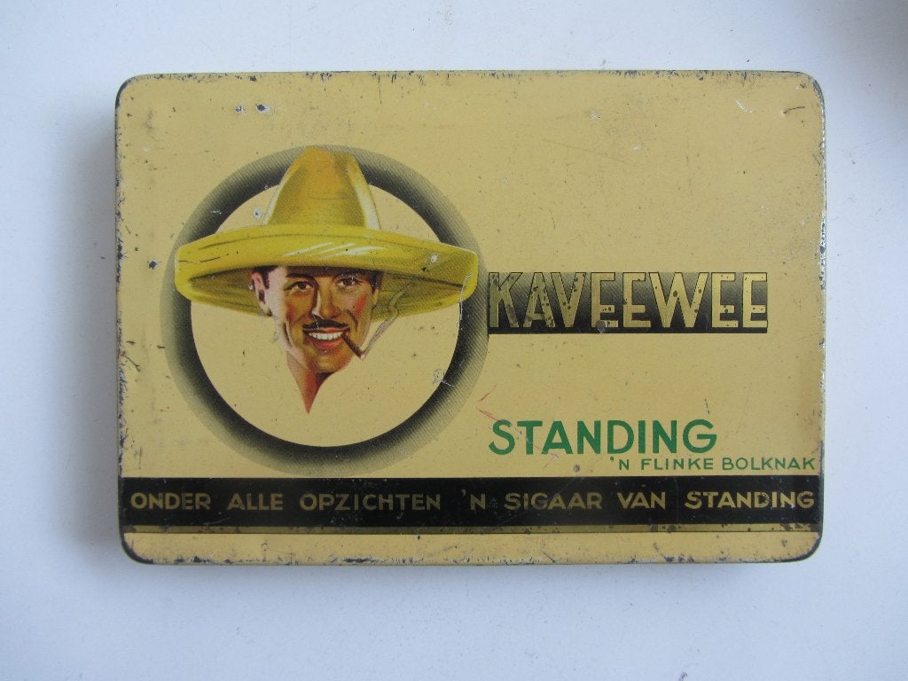 Oud sigarenblik, Verzamelen, Ophalen of Verzenden, Gebruikt, Koek(jes)
