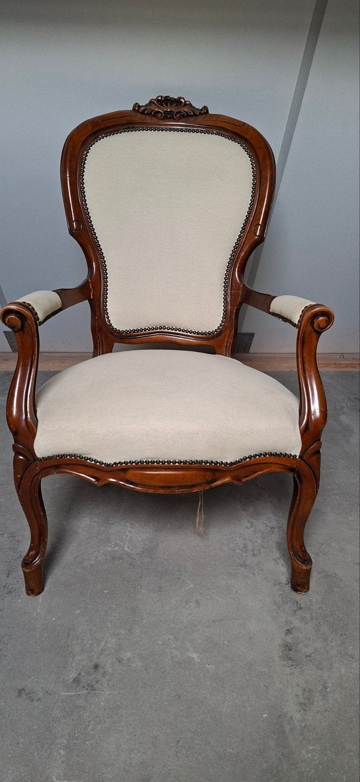 Queen Ann Barok Fauteuil - Opnieuw Bekleed, Ophalen of Verzenden