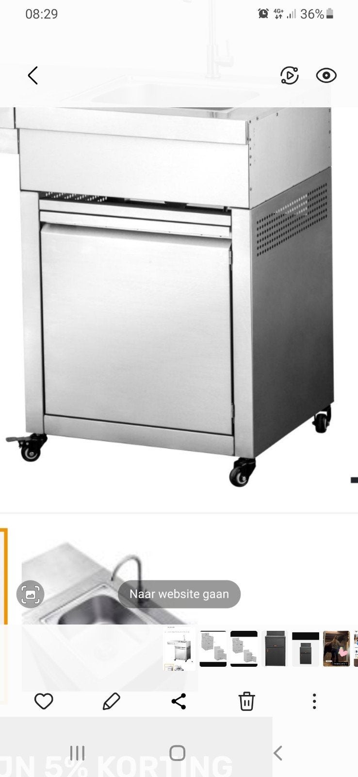 RVS onderkast Grandhall Elite G4, Ophalen, Nieuw, Gas