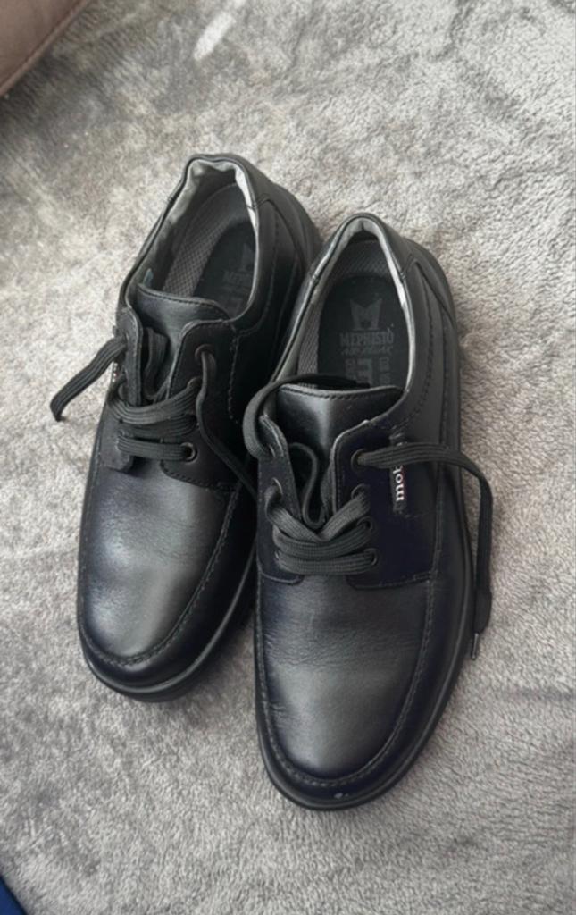 Mobils by Mephisto Zwarte Leren Schoenen - Maat 41, Ophalen of Verzenden, Gedragen, Zwart, Veterschoenen