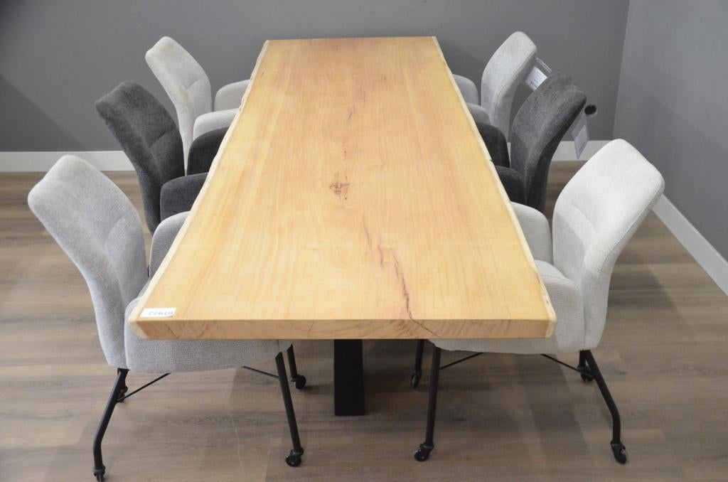 Mahonie boomstamtafel 300 cm - BT972 - 3 meter boomstamtafel, Overige houtsoorten, Verzenden, 50 tot 100 cm, Rechthoekig