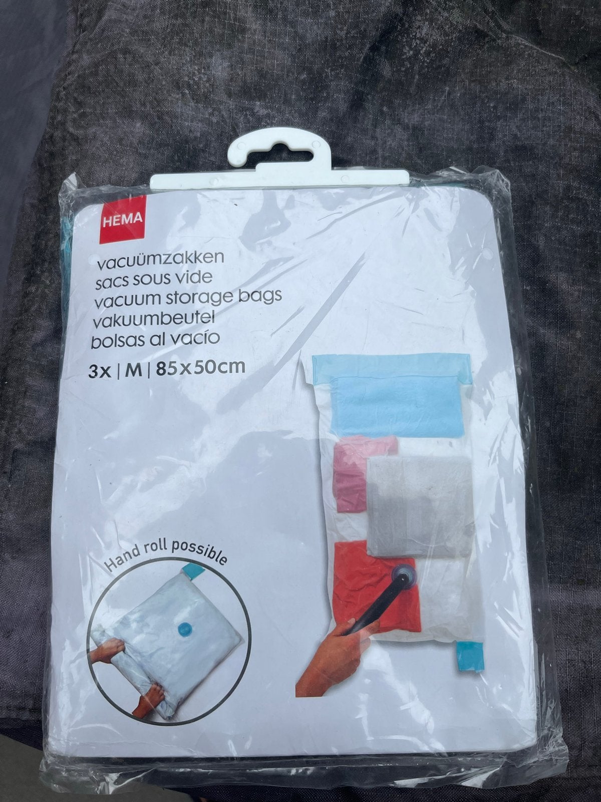 HEMA Vacuümzakken 3x M (85x50cm) - Ruimtebesparend, Ophalen, Nieuw, Meerkleurig, Kunststof