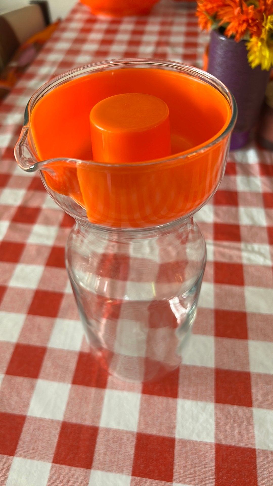 Pyrex sapkan waterkan oranje vintage, Ophalen