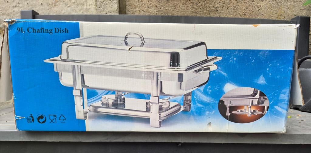 Chafing dish ( warmhoudbak) 9 liter NIEUW, Ophalen of Verzenden, Nieuw