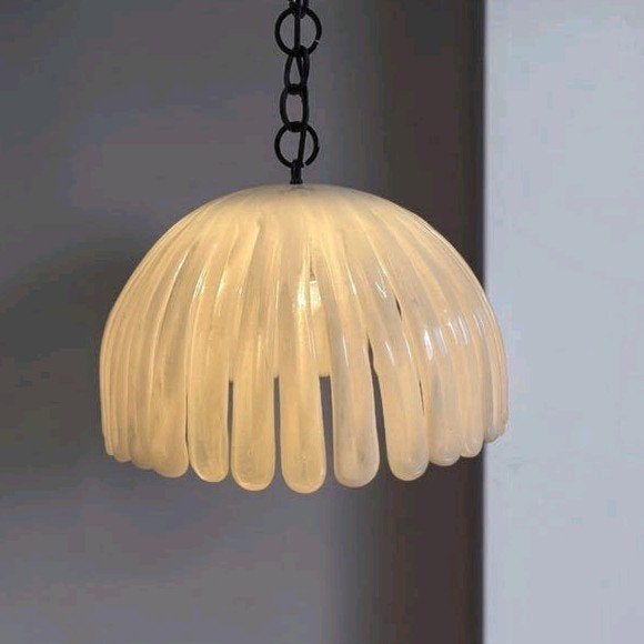 Mid Century modern Leola acrylglas DM: 46 cm ZELDEN hanglamp, Ophalen, E27 (groot), Zo goed als nieuw, Mid Century modern