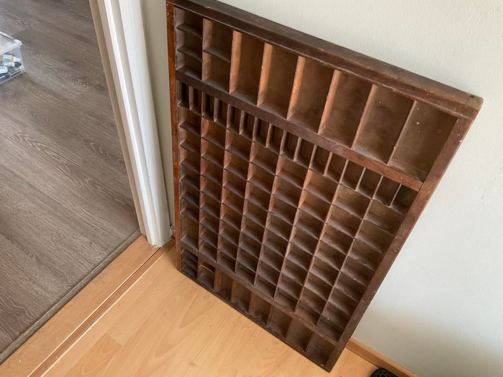 Antieke letterbak / zetkast - Hout, Ophalen of Verzenden, Zo goed als nieuw