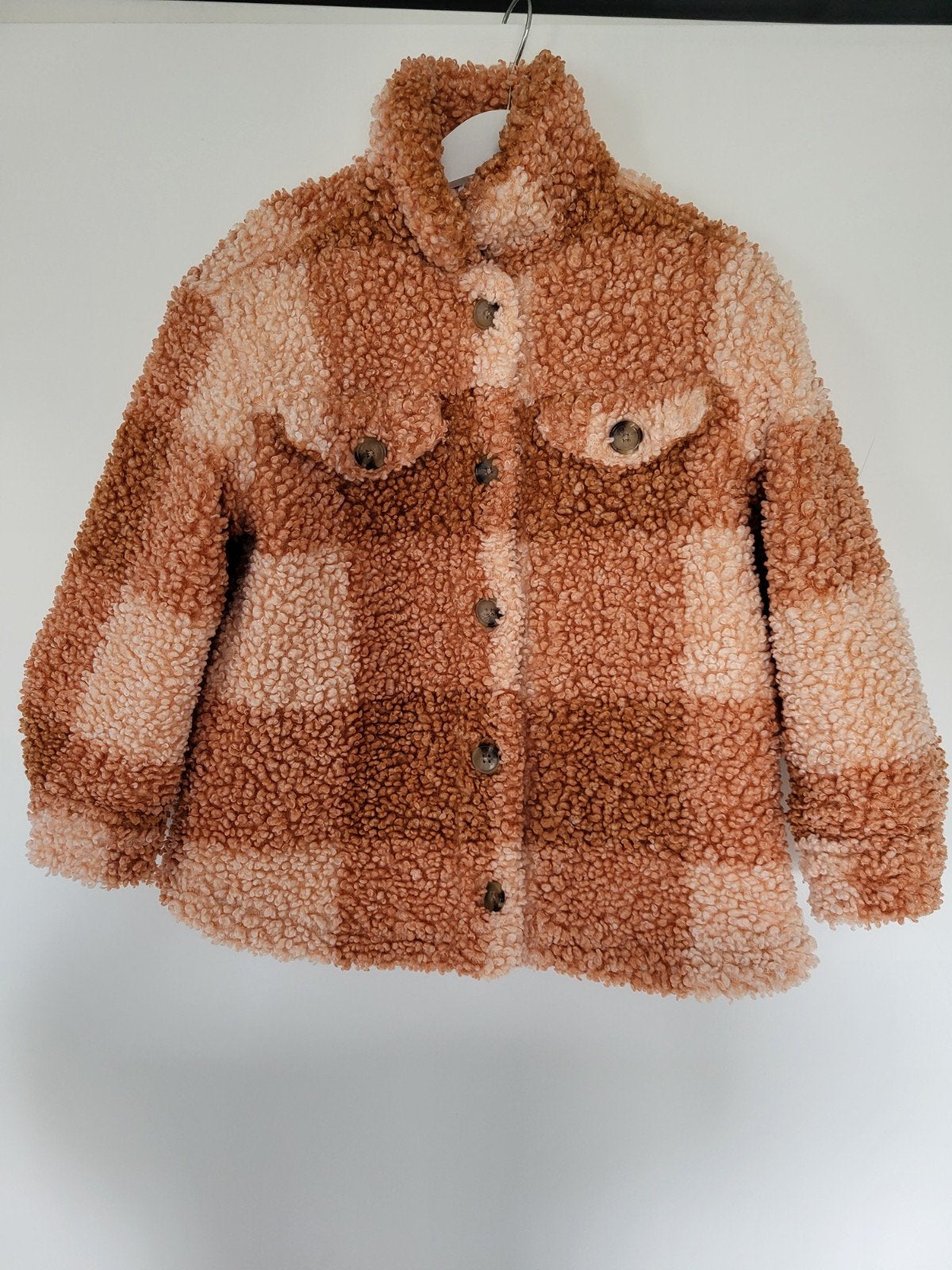 Hema geruite teddy jas maat 110/116, Gebruikt, Meisje, Ophalen of Verzenden, Hema