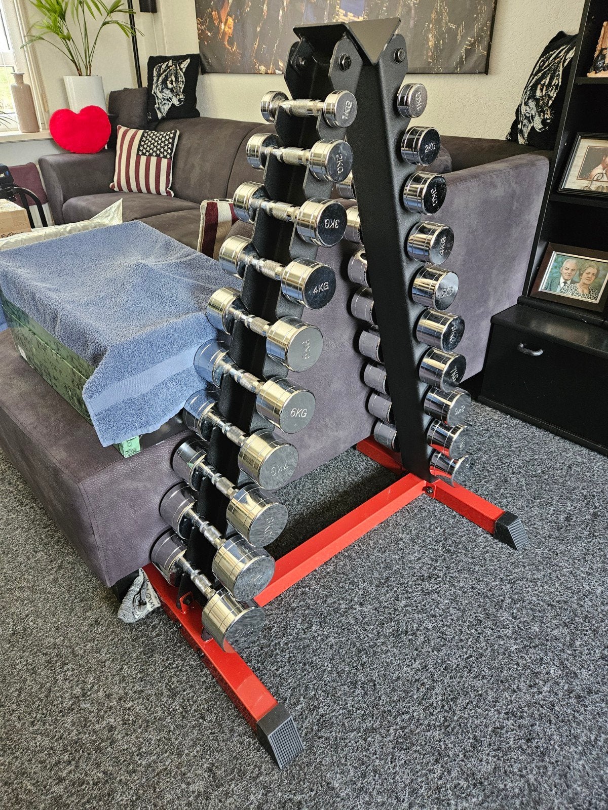 Nieuwe Ongebruikte Dumbell Standaard + Twintig Dumbells, Ophalen, Nieuw, Benen, Dumbbell