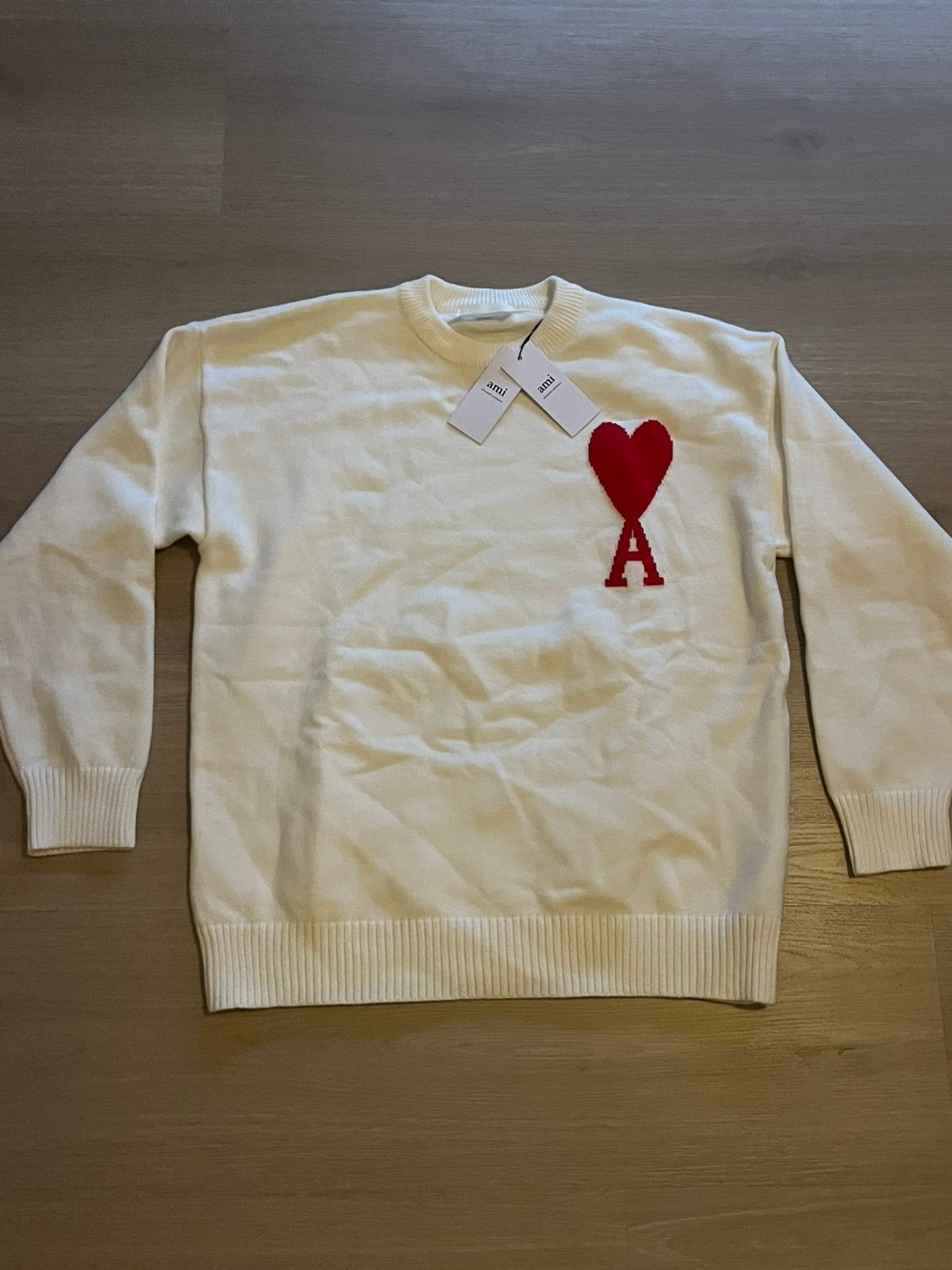 Nieuwe Ami paris trui creme wit, Ophalen of Verzenden, Nieuw, Maat 48/50 (M), Wit