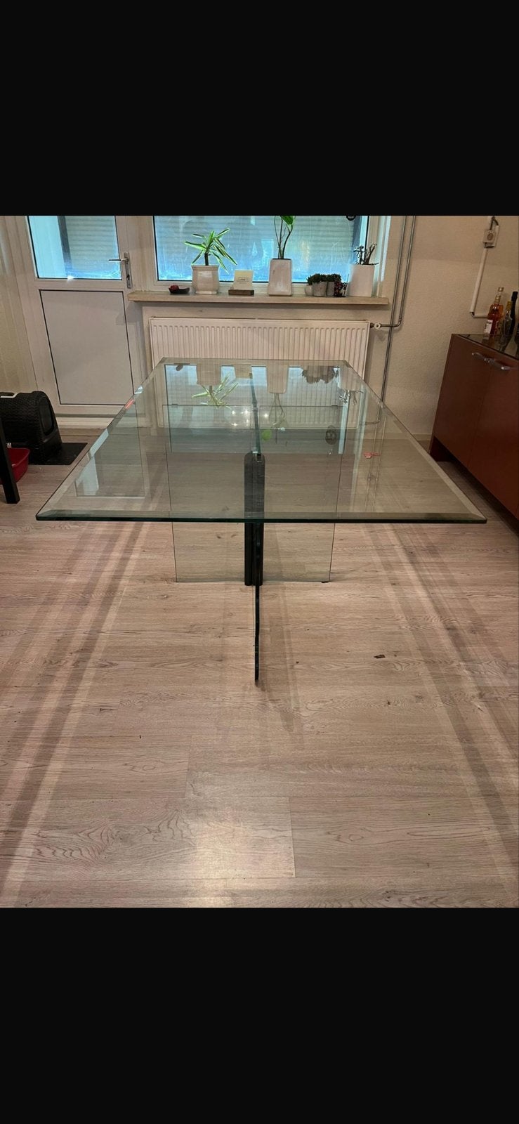 Glazen eettafel - Modern design, Ophalen, 100 tot 150 cm, 50 tot 100 cm, Vier personen