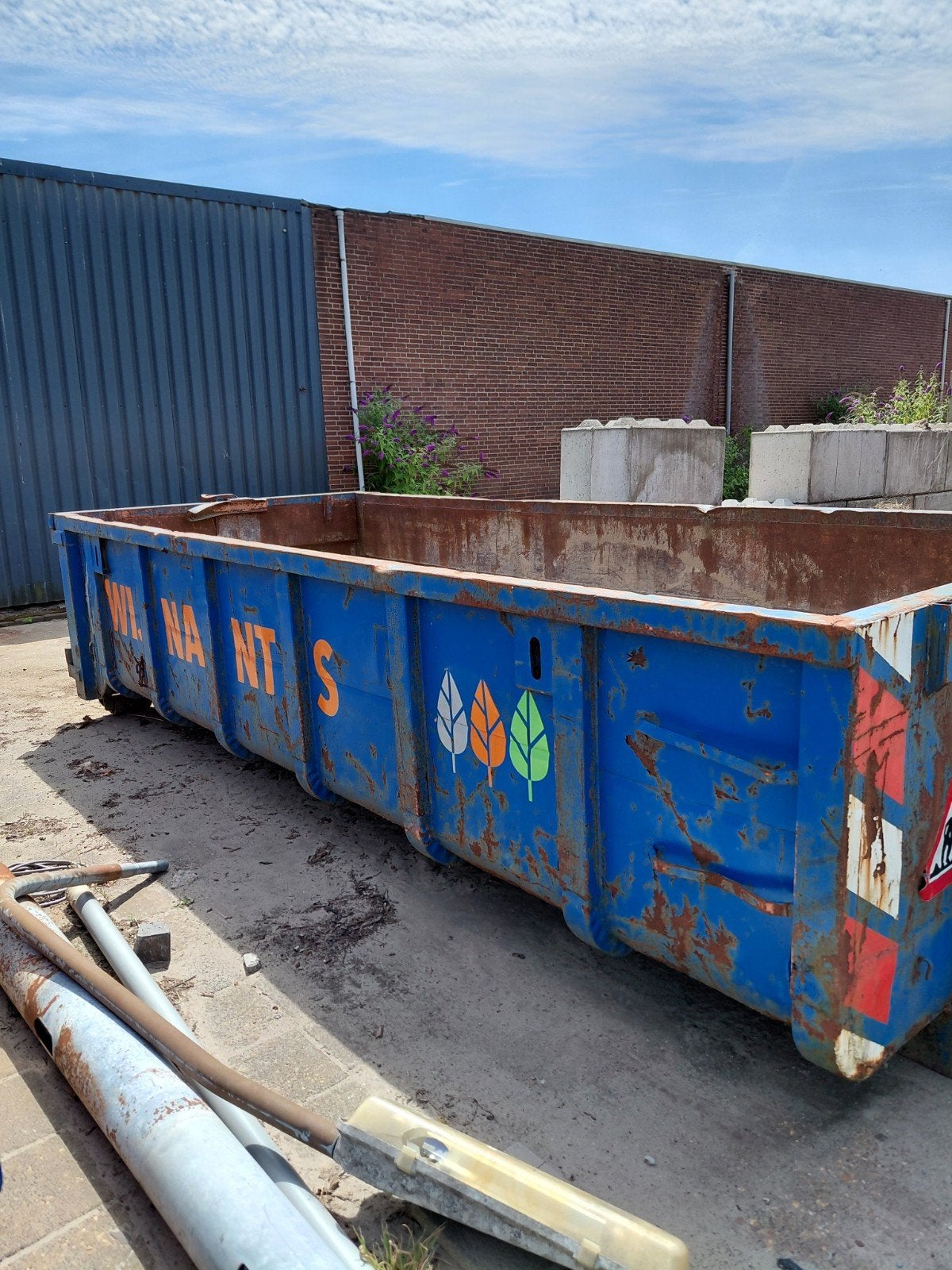 Haakarm container Alumag 10m3 smal 500 x 220cm /goede staat, Ophalen of Verzenden