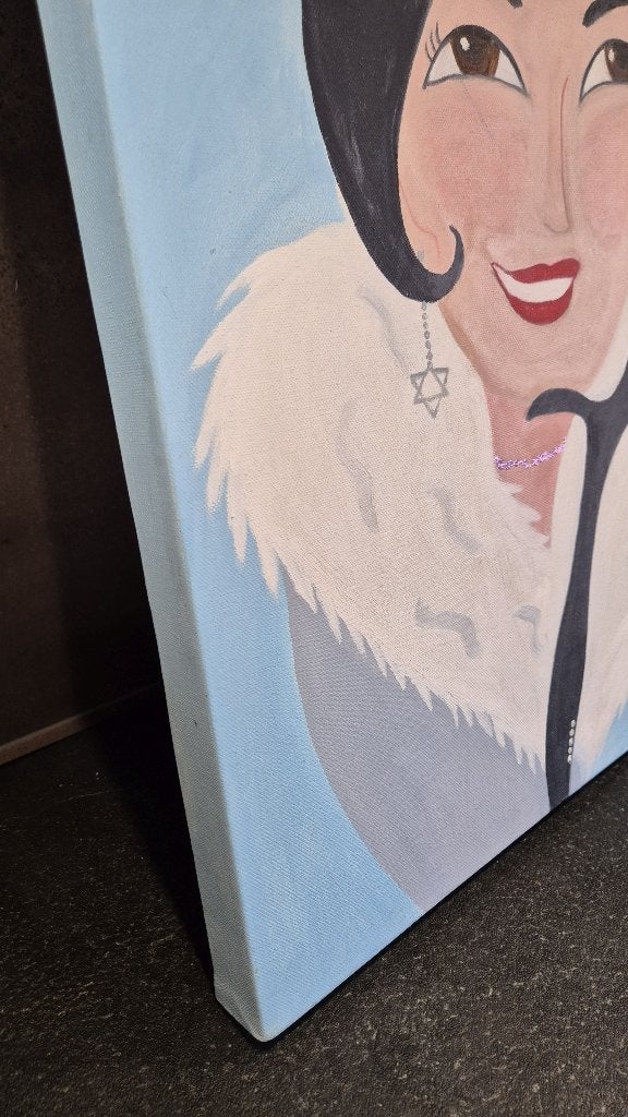 Schilderij op canvas Vrouw, Belle Epoque, jaren 20, S47, Tweedehands verkoop, Tweedehands verkoop, Gebruikt, Ophalen of Verzenden